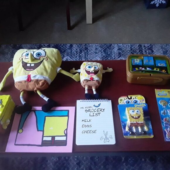 Spongebob Squarepants TY Beanie Babies 2004 Nickelodeon Plush Vintage Lot of 10 - Picture 1 of 16